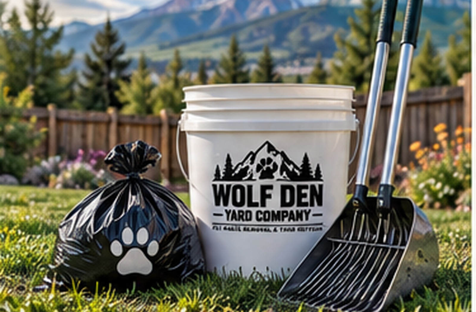 Wolf Den Yard Company equipment ready for professional pet waste removal